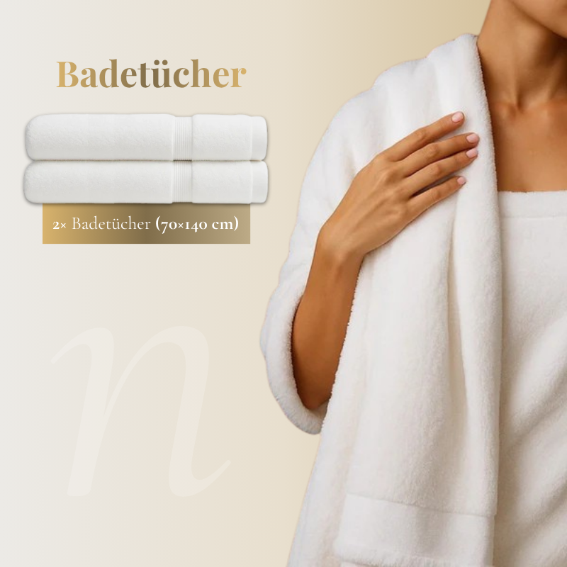 Écru Blanc Bade-Set — 800 GSM (8-teilig)