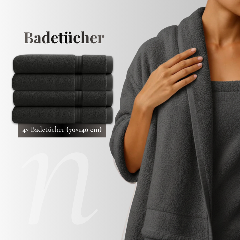 Gris Minéral Familien-Bade-Set — 600 GSM (16-teilig)