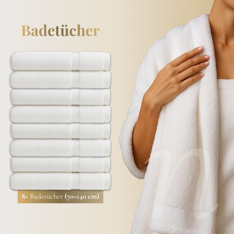 Écru Blanc Spa-Set — 800 GSM (12-teilig)