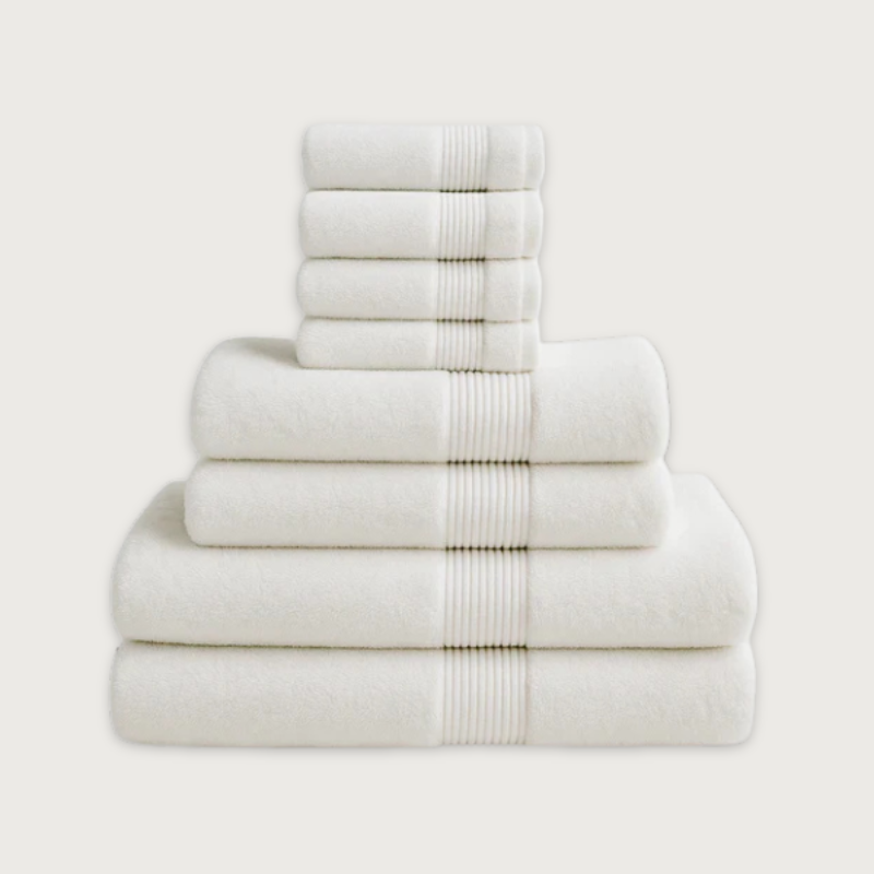 Écru Blanc Bade-Set — 800 GSM (8-teilig)