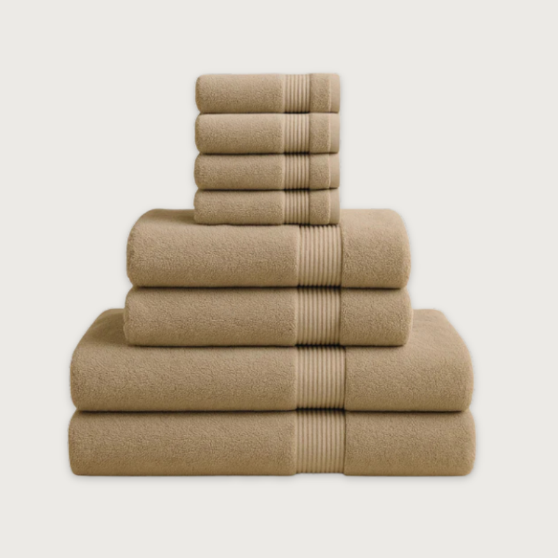 Écru Blanc Bade-Set — 800 GSM (8-teilig)