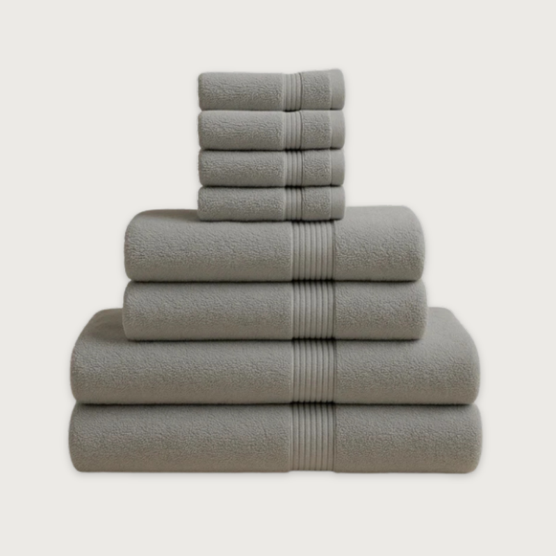 Écru Blanc Bade-Set — 800 GSM (8-teilig)