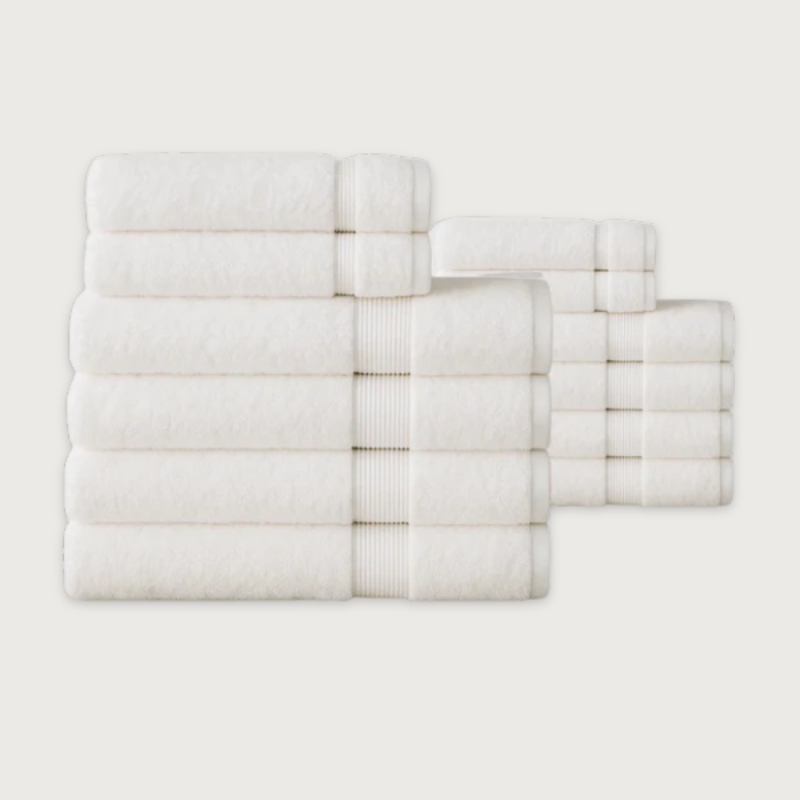 Écru Blanc Spa-Set — 800 GSM (12-teilig)