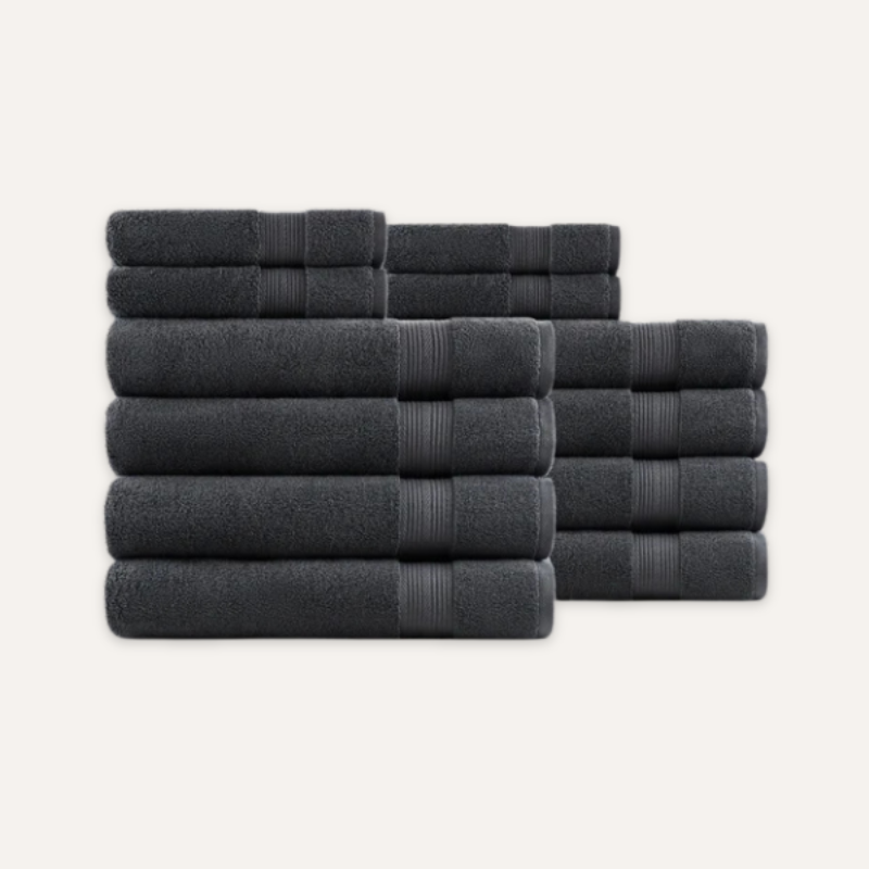 Gris Minéral Spa-Set — 600 GSM (12-teilig)