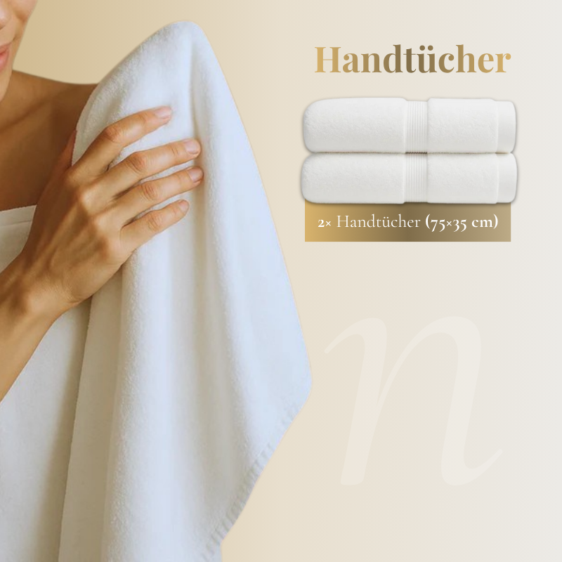 Écru Blanc Bade-Set — 800 GSM (8-teilig)