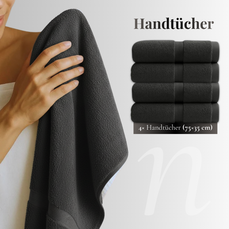 Gris Minéral Familien-Bade-Set — 600 GSM (16-teilig)