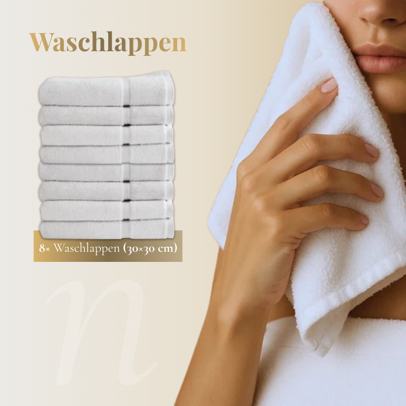 Écru Blanc Bade-Set — 800 GSM (16-teilig)