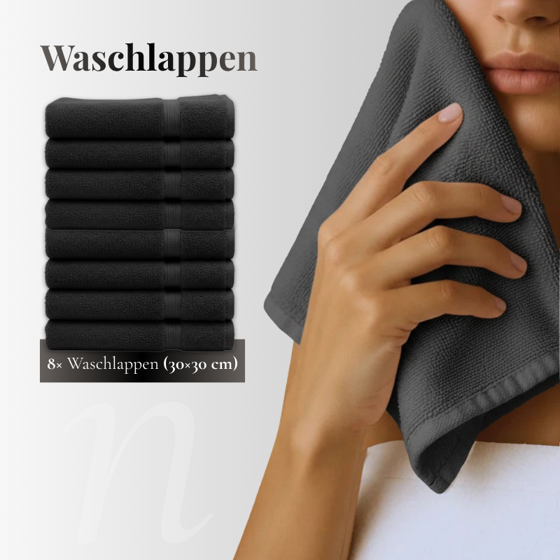 Gris Minéral Familien-Bade-Set — 600 GSM (16-teilig)