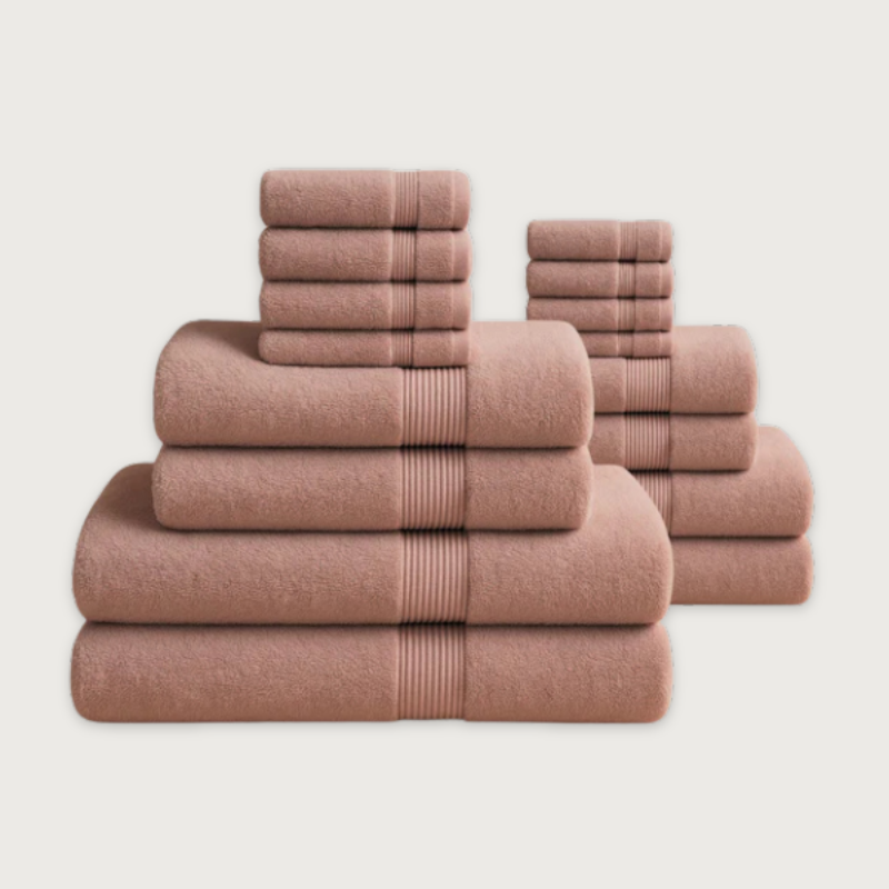 Rose Corail Bade-Set — 800 GSM (16-teilig)
