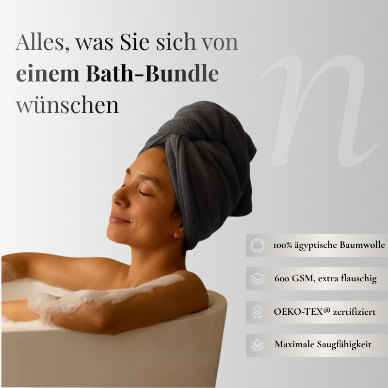 Gris Minéral Familien-Bade-Set — 600 GSM (16-teilig)