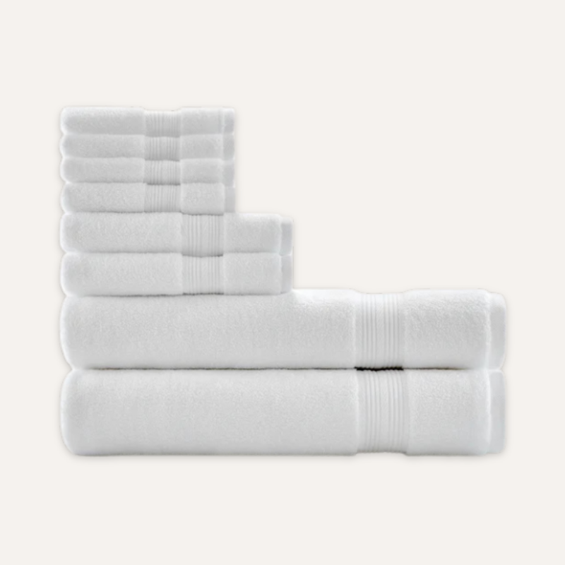 Écru Blanc Bade-Set — 600 GSM (8-teilig)
