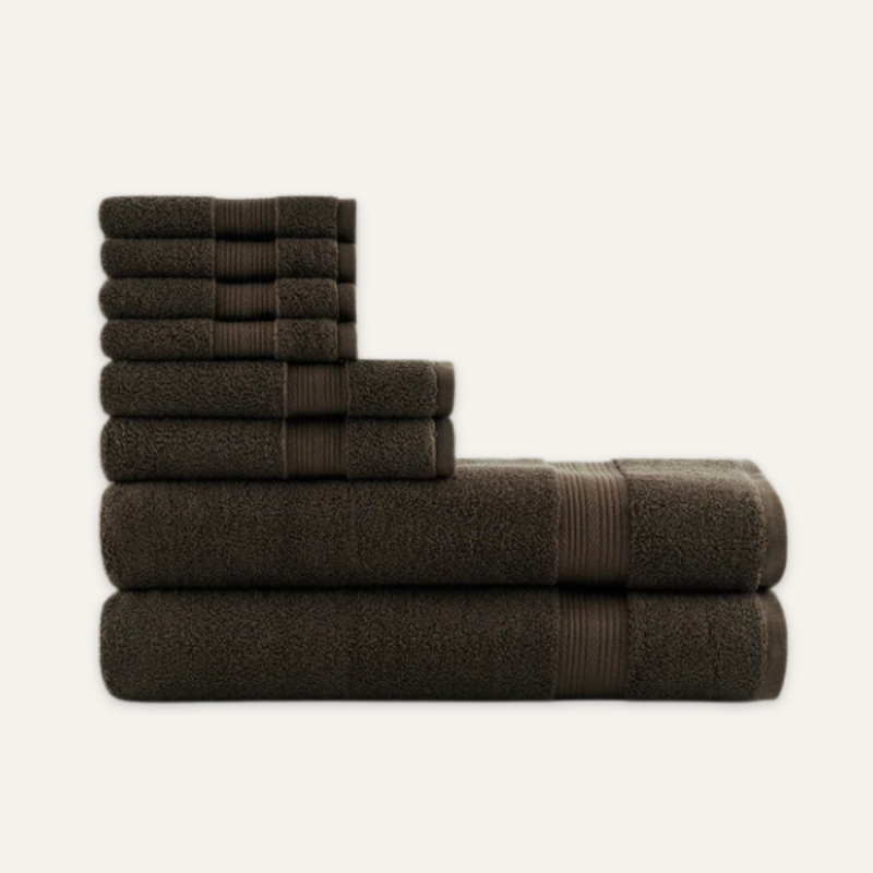 Brun Espresso Bade-Set — 600 GSM (8-teilig)