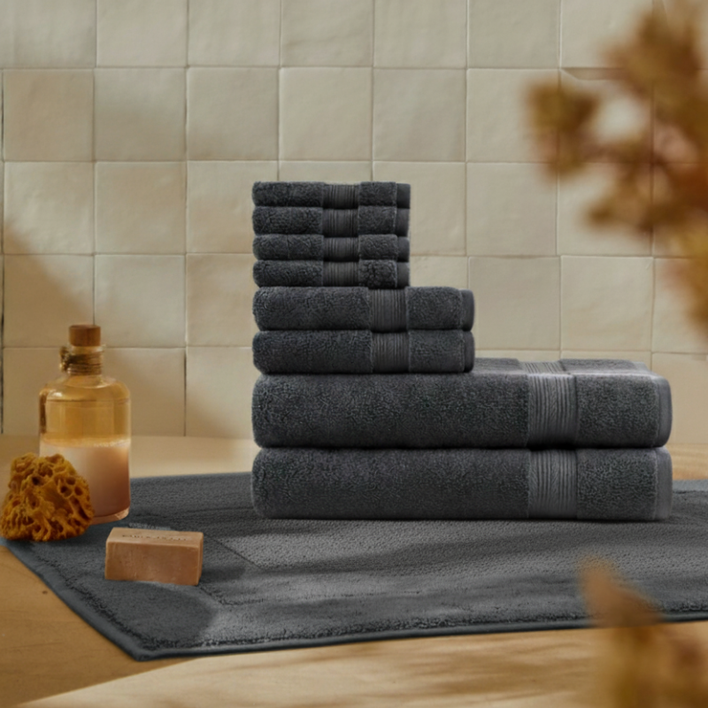 Gris Minéral Bade-Set — 600 GSM (8-teilig)