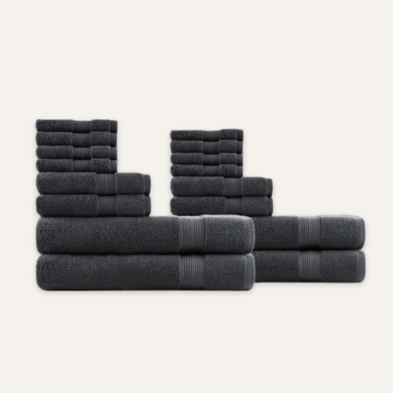 Gris Minéral Familien-Bade-Set — 600 GSM (16-teilig)