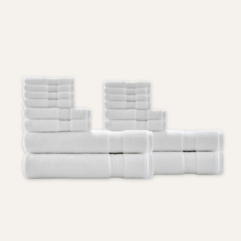 Écru Blanc Familien-Bade-Set — 600 GSM (16-teilig)