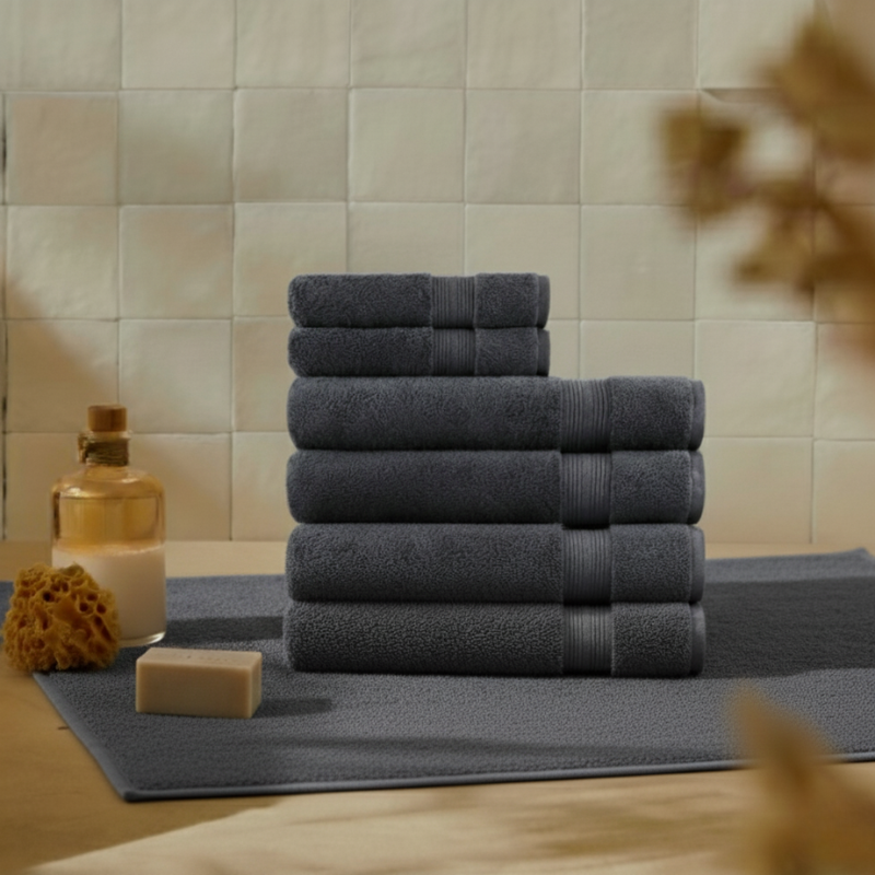 Gris Minéral Spa-Set — 600 GSM (6-teilig)